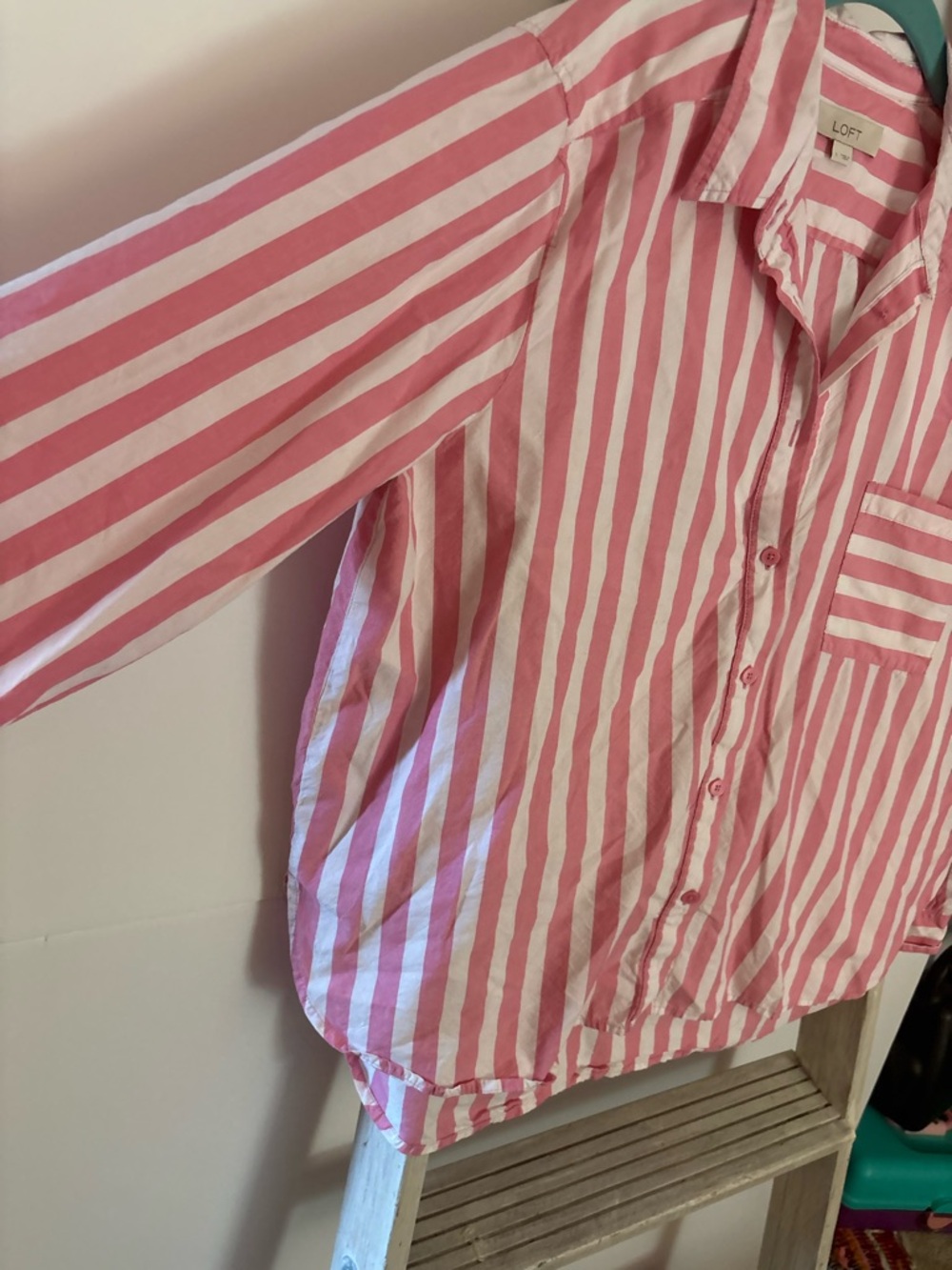 LOFT Womens Large cotton blend Button-Up, casual, 90’s, coffeehouse, feminine - Picture 5 of 10